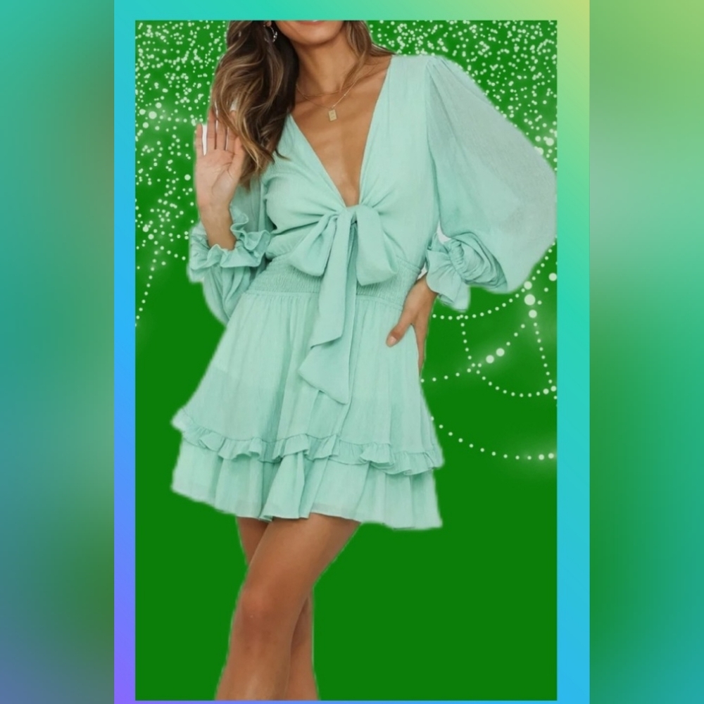 Mini Flare Dress Knot Front